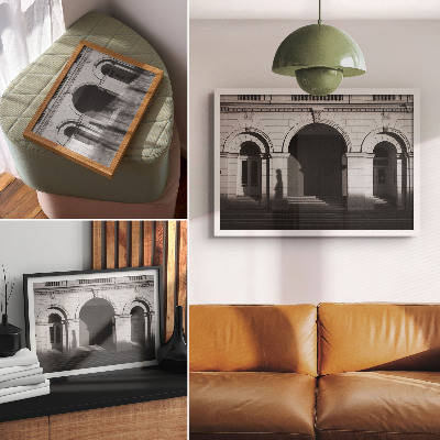 Poster Elegante architectuur, klassieke bogen, schaduwen