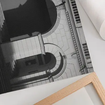 Poster elegante architectuur met klassieke bogen en schaduwen