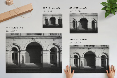 Poster Elegante architectuur, klassieke bogen, schaduwen