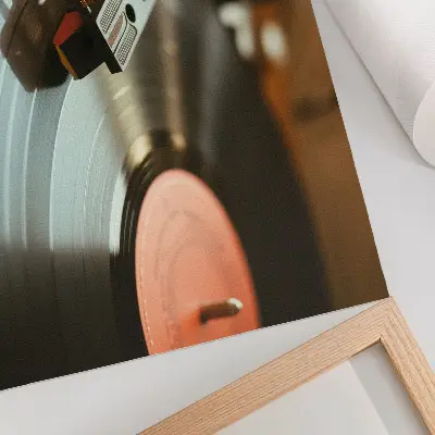 Wandposter Nostalgische grammofoon stijlvolle vintage muzikale sfeer