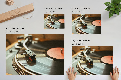 Stijlvolle wandposter Nostalgische vintage muzikale sfeer grammofoon