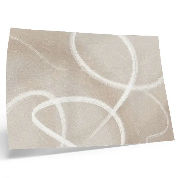 Stijlvolle wandposter met subtiele beige golven en delicate lijnen