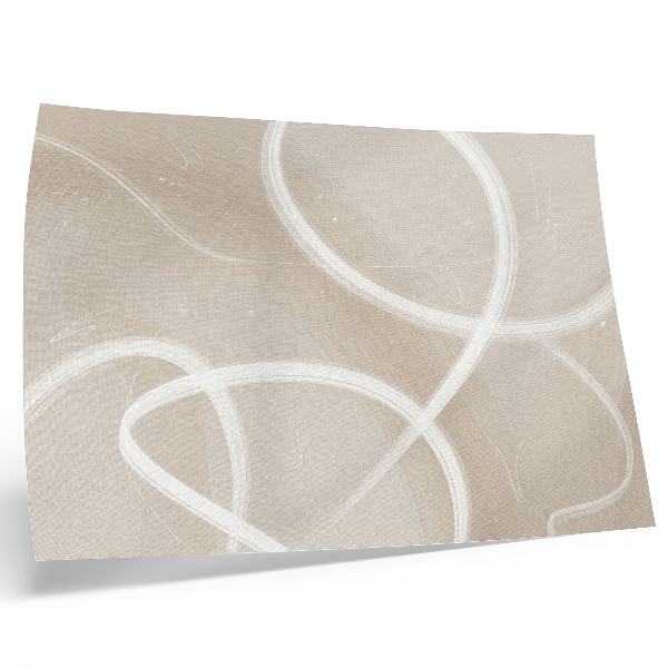 Stijlvolle wandposter Subtiele beige golven en delicate lijnen