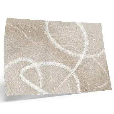 Stijlvolle wandposter met subtiele beige golven en delicate lijnen