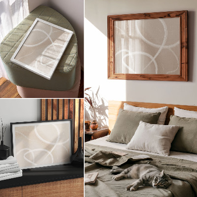 Stijlvolle wandposter Subtiele beige golven en delicate lijnen