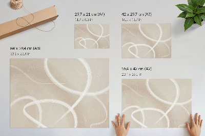 Stijlvolle wandposter Subtiele beige golven en delicate lijnen