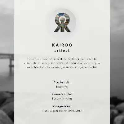 Moderne decoratieve poster met bergen en een rustige baai met kleurrijke huizen