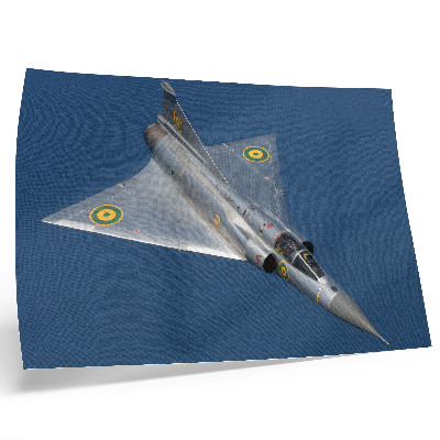 Moderne decoratieve poster Een dynamische militaire straaljager in de lucht