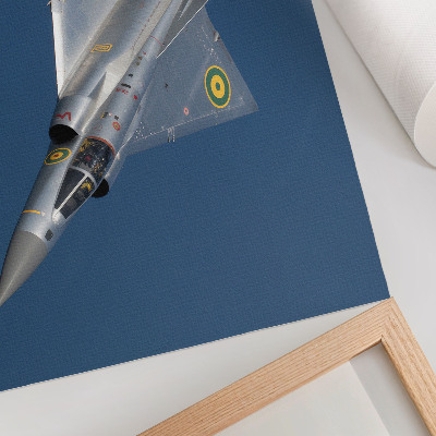 Moderne decoratieve poster Een dynamische militaire straaljager in de lucht