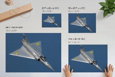 Moderne decoratieve poster Een dynamische militaire straaljager in de lucht