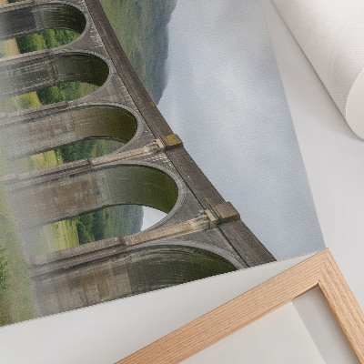 Poster Een majestueuze boogbrug te midden van het groen.