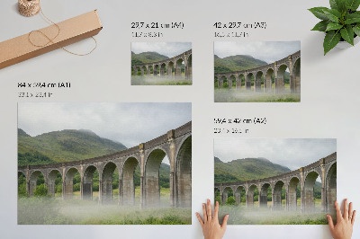Poster Een majestueuze boogbrug te midden van het groen.