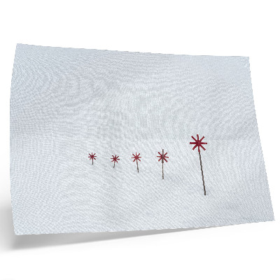 Stijlvolle wandposter Minimalistische winterse witte en rode sterren