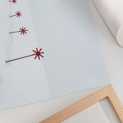 Stijlvolle wandposter Minimalistische winterse witte en rode sterren