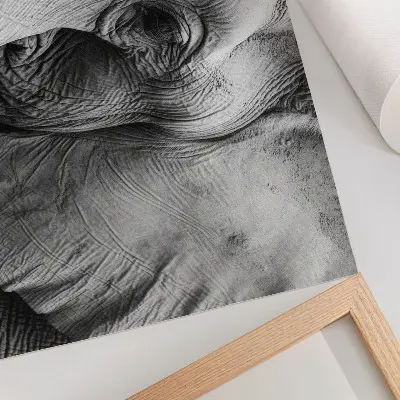 Stijlvolle wandposter met minimalistische details van een olifant in monochroom
