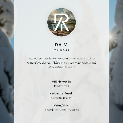 Stijlvolle wandposter Besneeuwde bergen, winterlandschap, heldere hemel