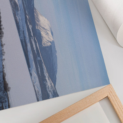 Stijlvolle wandposter Besneeuwde bergen, winterlandschap, heldere hemel