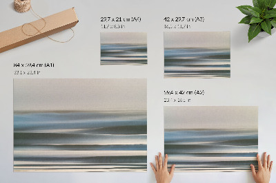 Poster Fijne pastelkleurige golven in blauwe tinten