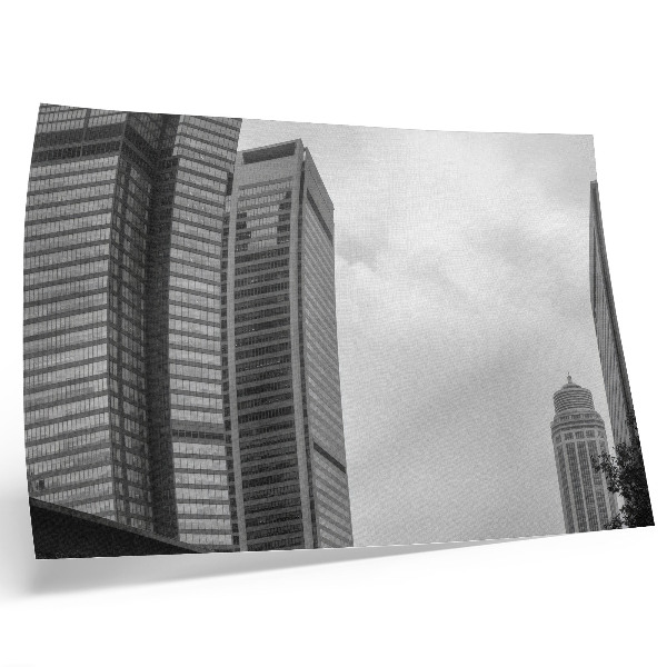 Moderne decoratieve poster Monochromatische moderne stadswolkenkrabbers