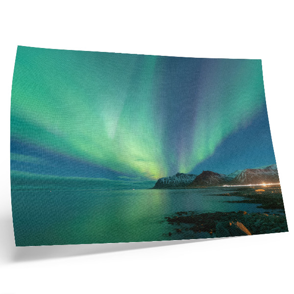 Stijlvolle wandposter Het noorderlicht boven de zee, een magische sfeer.