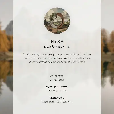 Moderne decoratieve poster houten huisje bij de heide en rustig water