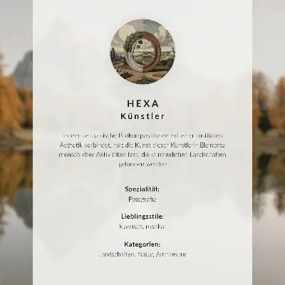 Moderne decoratieve poster houten huisje bij de heide en rustig water