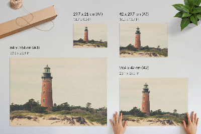 Stijlvolle wandposter Vuurtoren zandbomen harmonie van de natuur