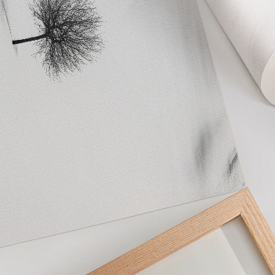 Poster Minimalistisch winterlandschap met boommotief en harmonie.