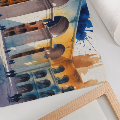 Stijlvolle wandposter Stedelijke architectuur, aquarelverf, elegante bogen