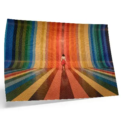 Moderne decoratieve poster met gekleurde strepen als symbool voor een inspiratieruimte