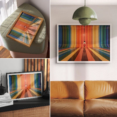 Moderne decoratieve poster Gekleurde strepen symboliseren inspiratieruimte