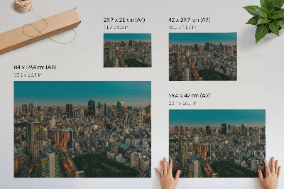 Stijlvolle wandposter Modern stadsgezicht van bovenaf, dynamisch