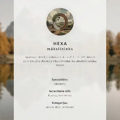 Poster Bergen met weerspiegeling, een huisje en gouden bomen bij een kalm meer