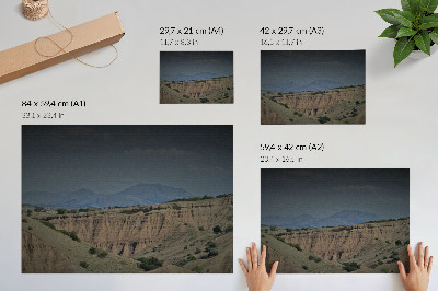 Stijlvolle wandposter Uitgestrekte valleien, kliffen, bergen, natuurlijk landschap