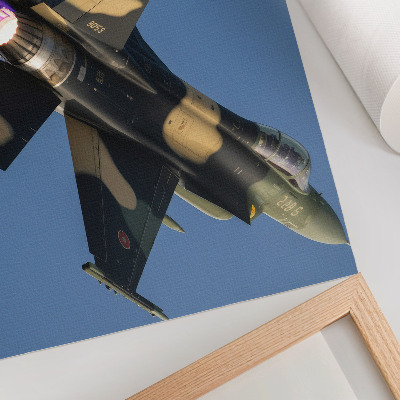 Stijlvolle wandposter Straalvliegtuig, intense kleuren, lucht