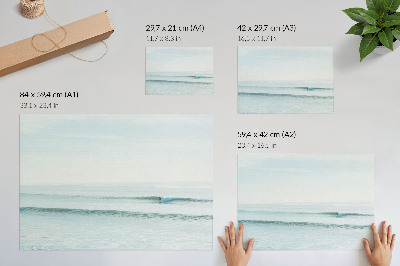 Poster Oceaangolven surfer kalm minimalistisch