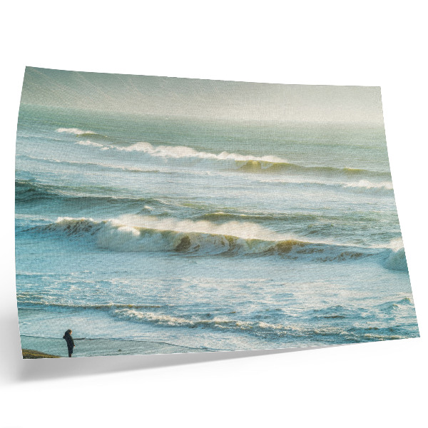 Stijlvolle wandposter Zee, golven, mens, kust, natuur, dynamiek