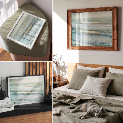 Stijlvolle wandposter Zee, golven, mens, kust, natuur, dynamiek
