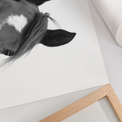 Stijlvolle wandposter Zwart-witfotografie van paardenelegantie