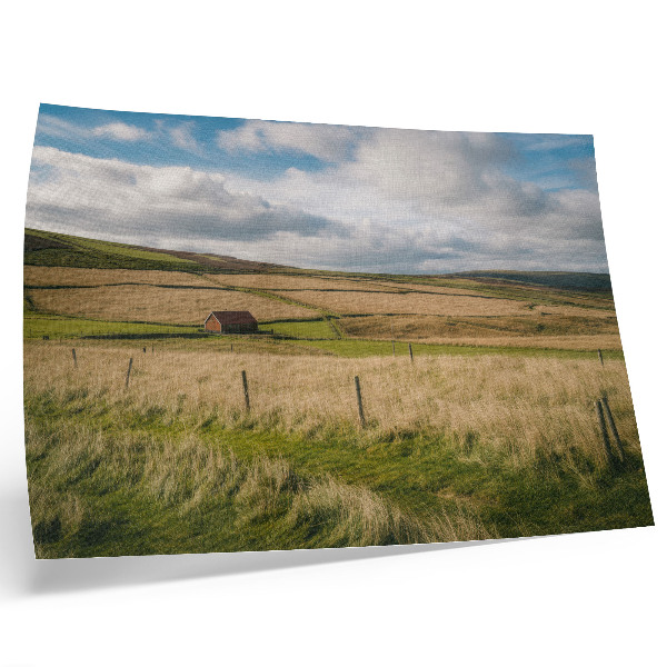 Stijlvolle wandposter Schilderachtig landschap, natuur, huisje, eenzaamheid