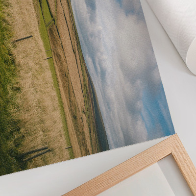 Stijlvolle wandposter Schilderachtig landschap, natuur, huisje, eenzaamheid