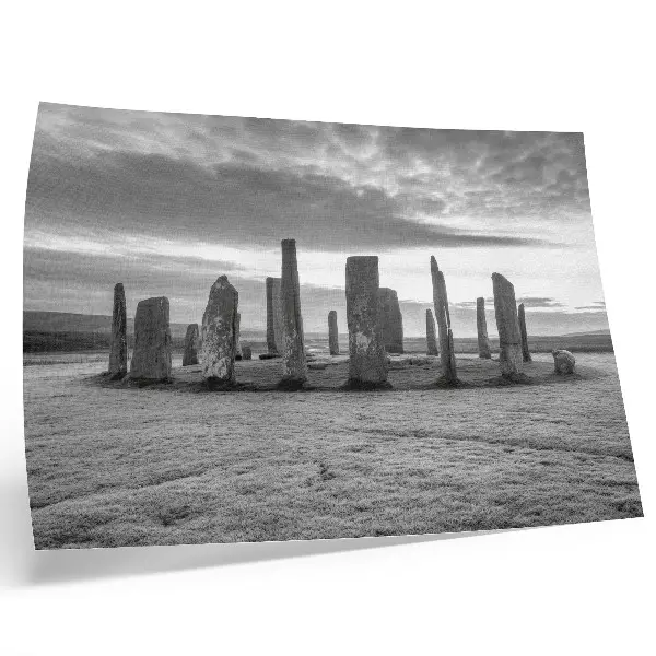 Moderne decoratieve poster mysterieuze cirkel van ruwe stenen voor rust en reflectie