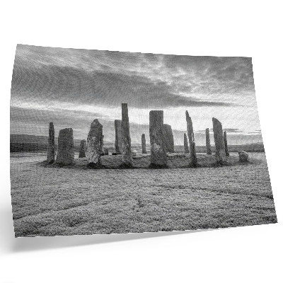 Moderne decoratieve poster Mysterieuze cirkel van ruwe stenen, rust en reflectie