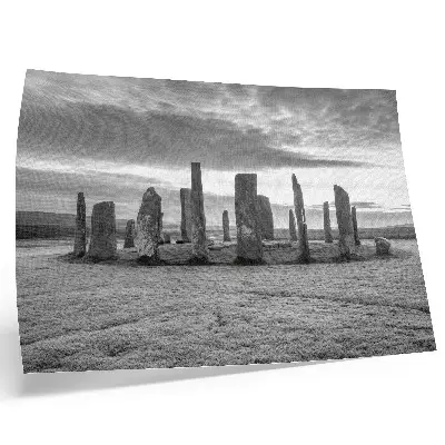 Moderne decoratieve poster mysterieuze cirkel van ruwe stenen voor rust en reflectie