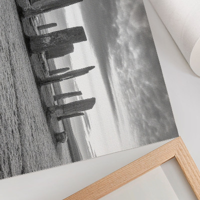 Moderne decoratieve poster Mysterieuze cirkel van ruwe stenen, rust en reflectie