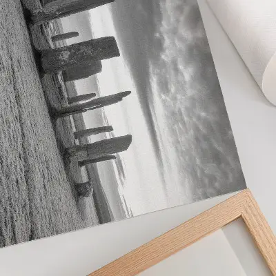 Moderne decoratieve poster mysterieuze cirkel van ruwe stenen voor rust en reflectie