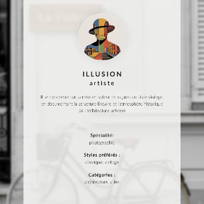 Stijlvolle wandposter Stijlvolle gevel, oude stadssfeer, zwart-wit
