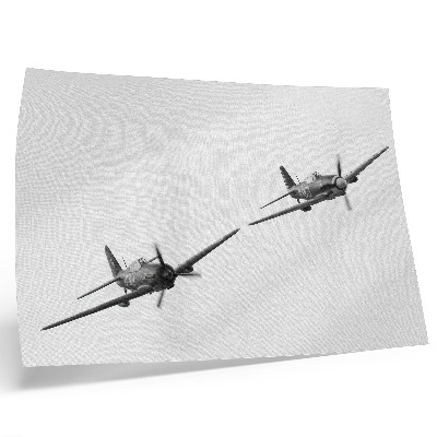 Poster Historische vliegtuigen in zwart-wit, met dynamische vliegeigenschappen.