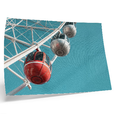 Moderne decoratieve poster Turquoise lucht, dynamische hutten, moderniteit
