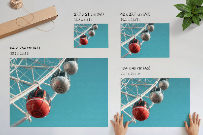 Moderne decoratieve poster Turquoise lucht, dynamische hutten, moderniteit